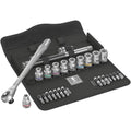 Wera 8100 Sc 10 Zyklop Metal Ratchet Set With Push-Through Square, 1/2-in. Drive, Imperial, 28-Pieces