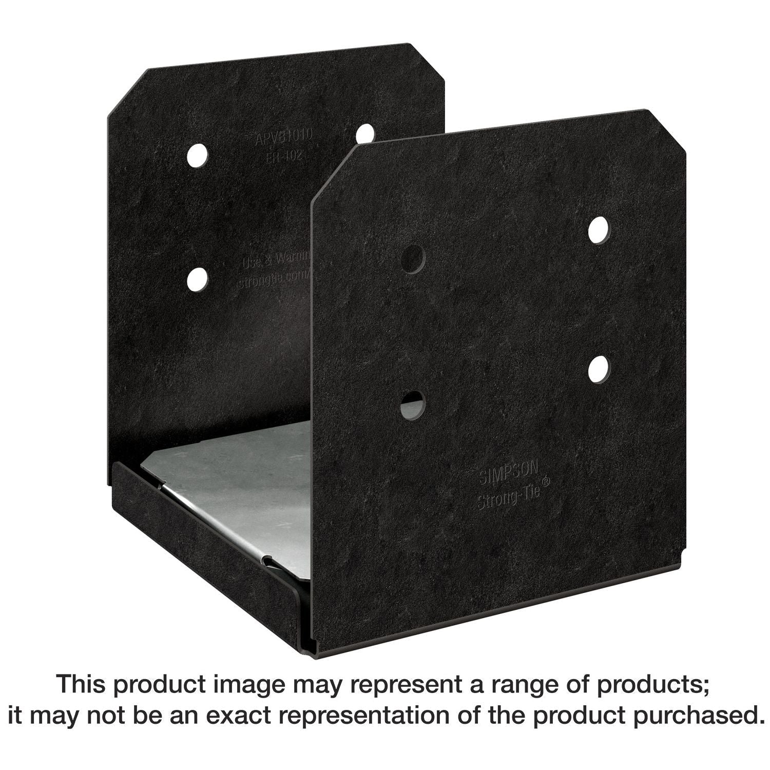 Simpson Strong-Tie APVB1010 Outdoor Accents Avant Collection ZMAX, Black Powder-Coated Post Base for 10x10