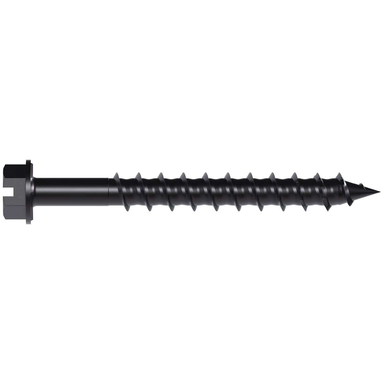 Simpson Strong-Tie TNTBL25214H Titen Turbo, 1/4-in. x 2-1/4-in. Hex-Head Concrete and Masonry Screw, Black, 100-Pack