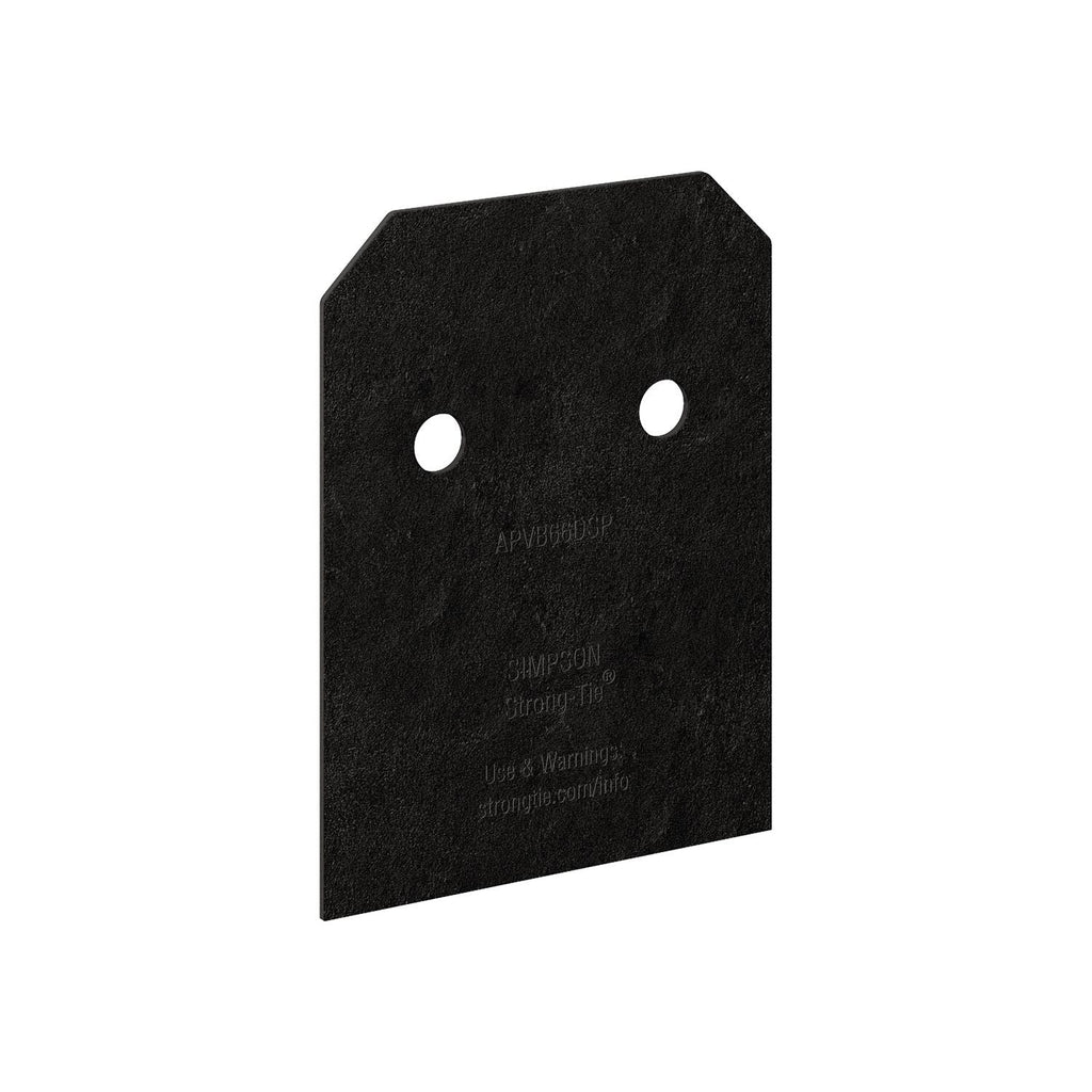 Simpson Strong-Tie APVB66DSP Outdoor Accents Avant Collection ZMAX, Black Post Base Side Plate for 6x, 2-Pack