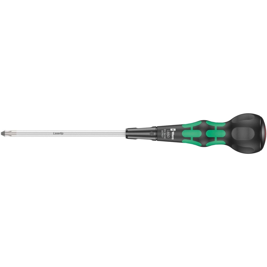 Wera 1850 Ph Kraftform Ball-Grip Phillips-Head Screwdriver, Ph 2x150-mm.