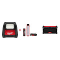 Milwaukee M18 ROVER Flood Light & USB Pocket Flood Light Set with M18 Bluetooth Jobsite Radio