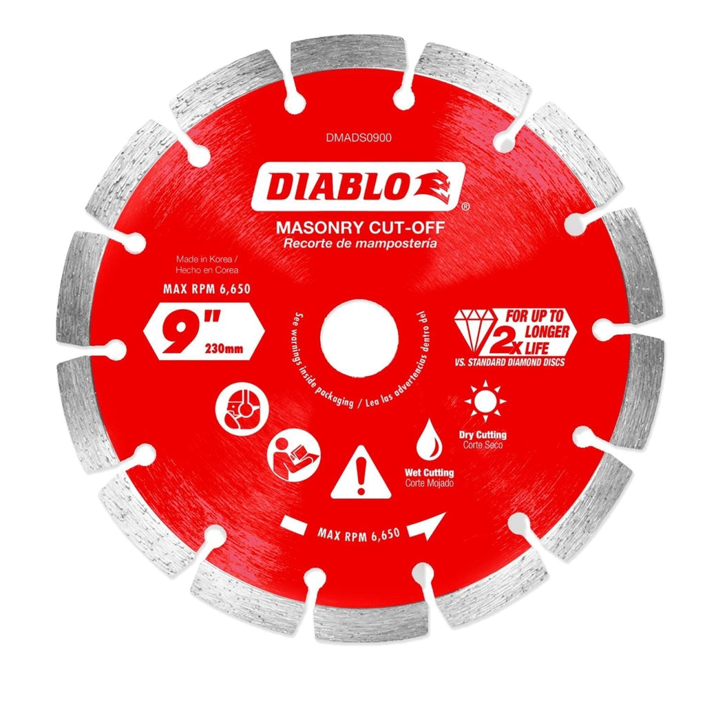 Diablo DMADS0900 9 in. Diamond Segmented Cut-Off Discs for Masonry
