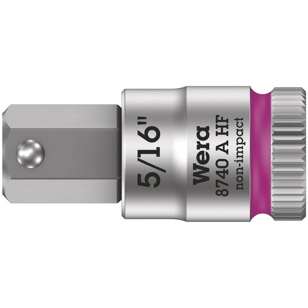 Wera 8740 A Hf Zyklop Bit Socket With Holding Function, 1/4-in. Drive, 5/16-in.x28-mm.