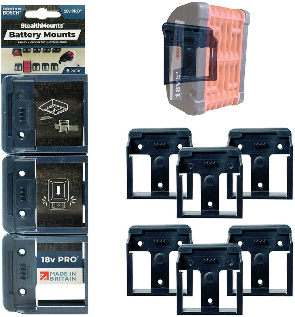 StealthMounts Battery Mounts for Bosch 18V, 6-Pack