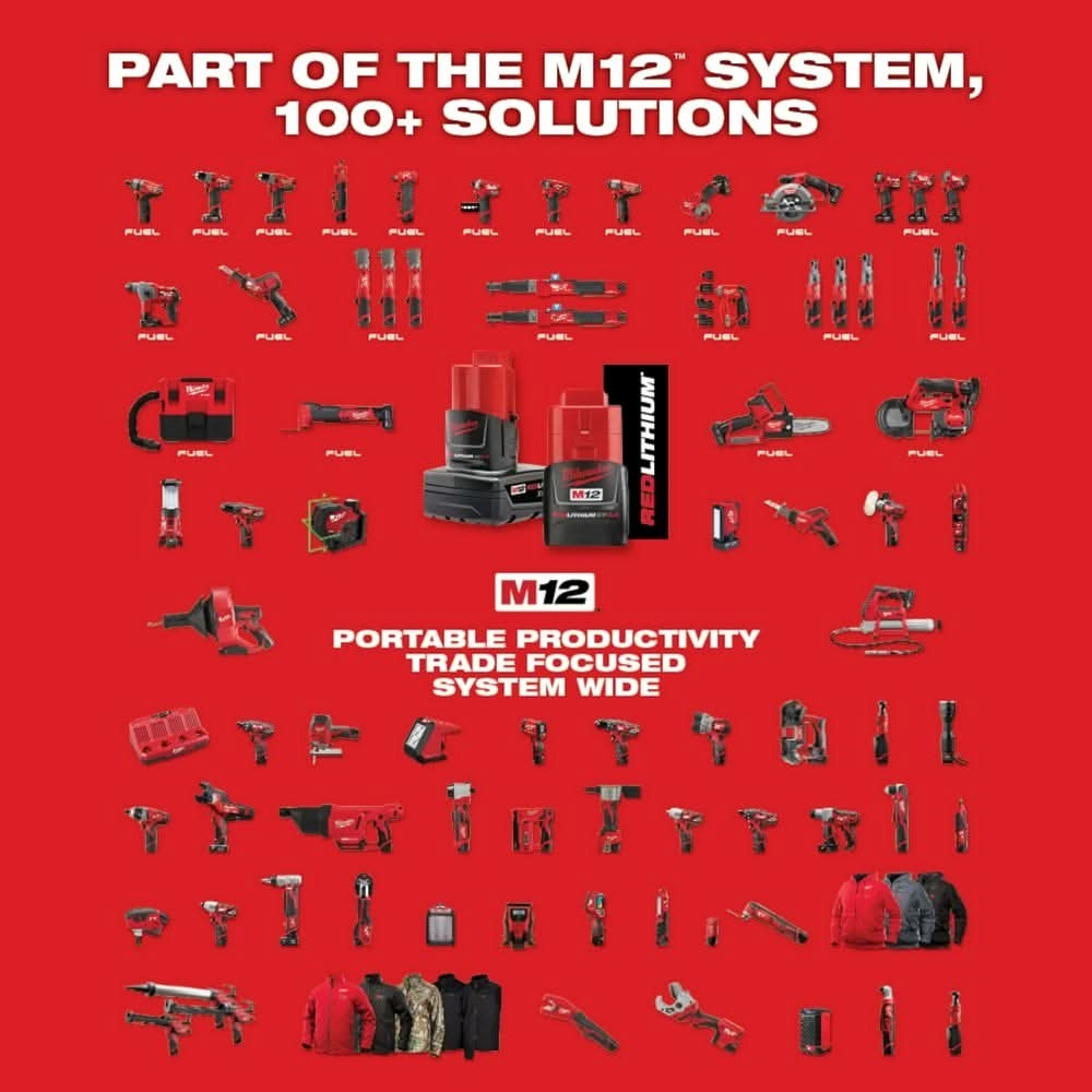 Milwaukee 2441-20 M12 10oz. Caulk and Adhesive Gun w/ XC 4.0Ah Extended Capacity Battery