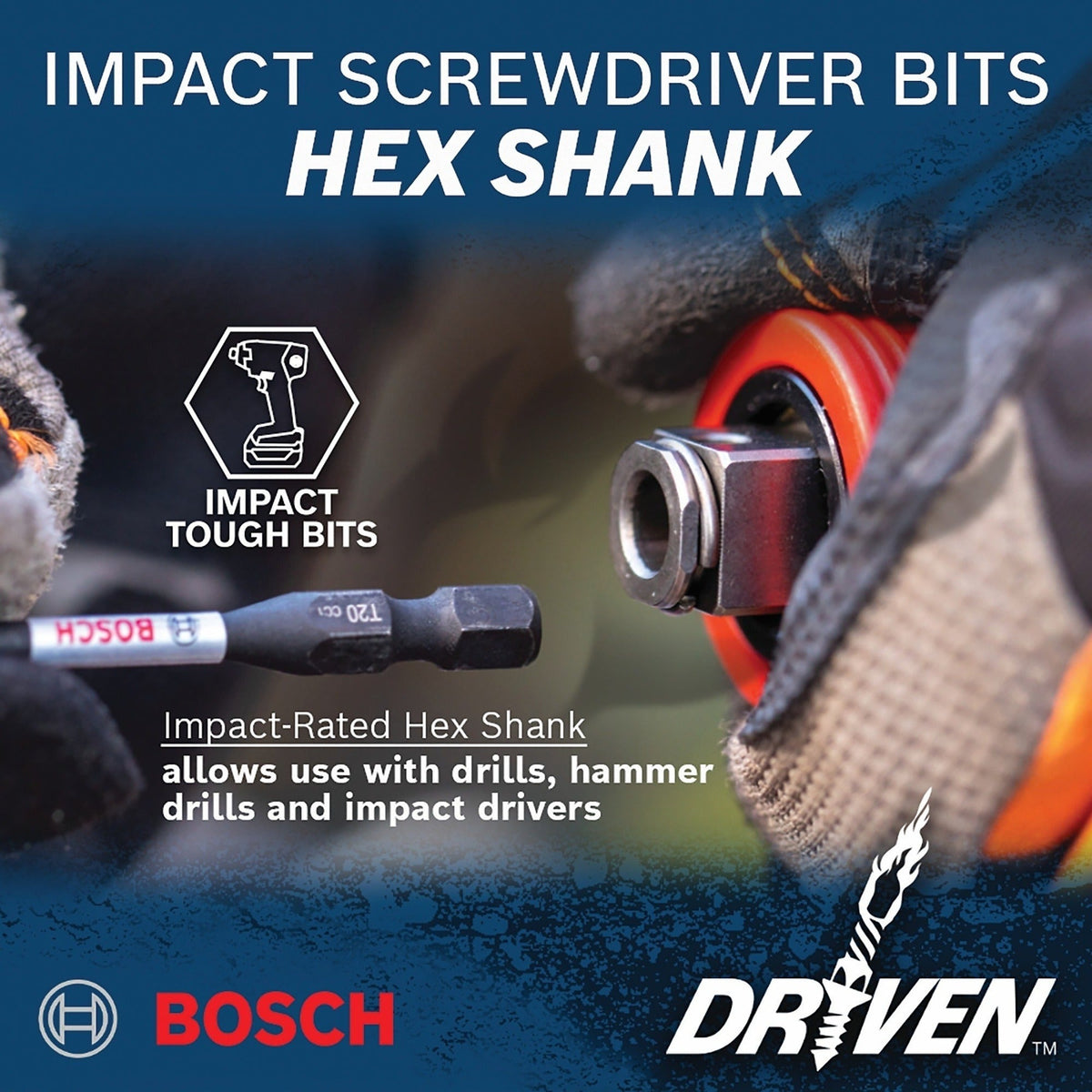Bosch DDMSD20 Driven Impact Screwdriving and Drilling Custom Case 20-Piece Set