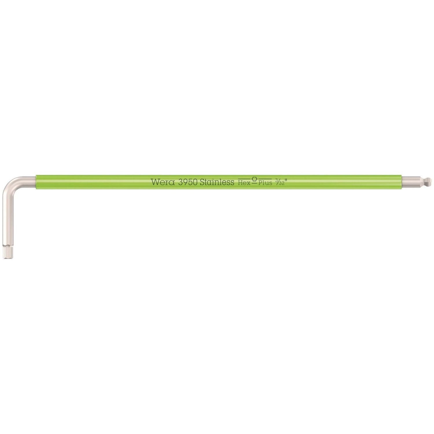 Wera 3950 Spkl Multicolour Imperial L-Keys, Imperial, Stainless, 3/32-in.x112-mm.