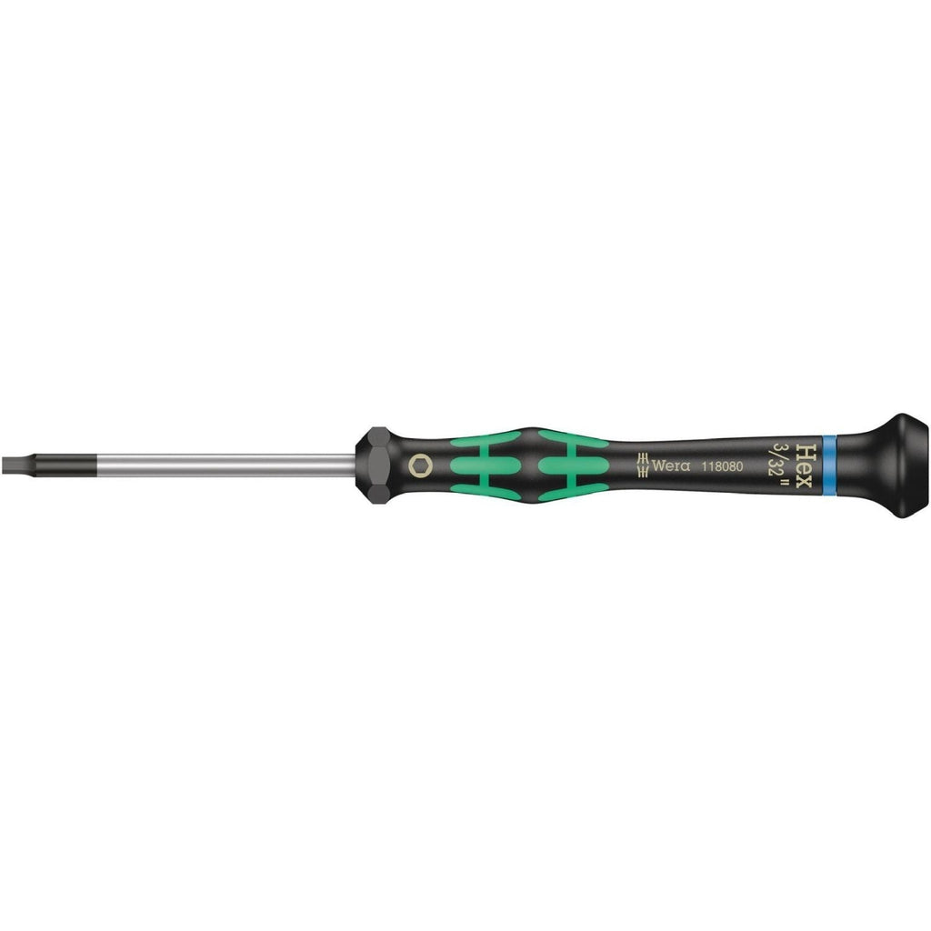 Wera 2054 Screwdriver For Hexagon Socket Screws For Electronic Applications, 3/32-in.x60-mm.