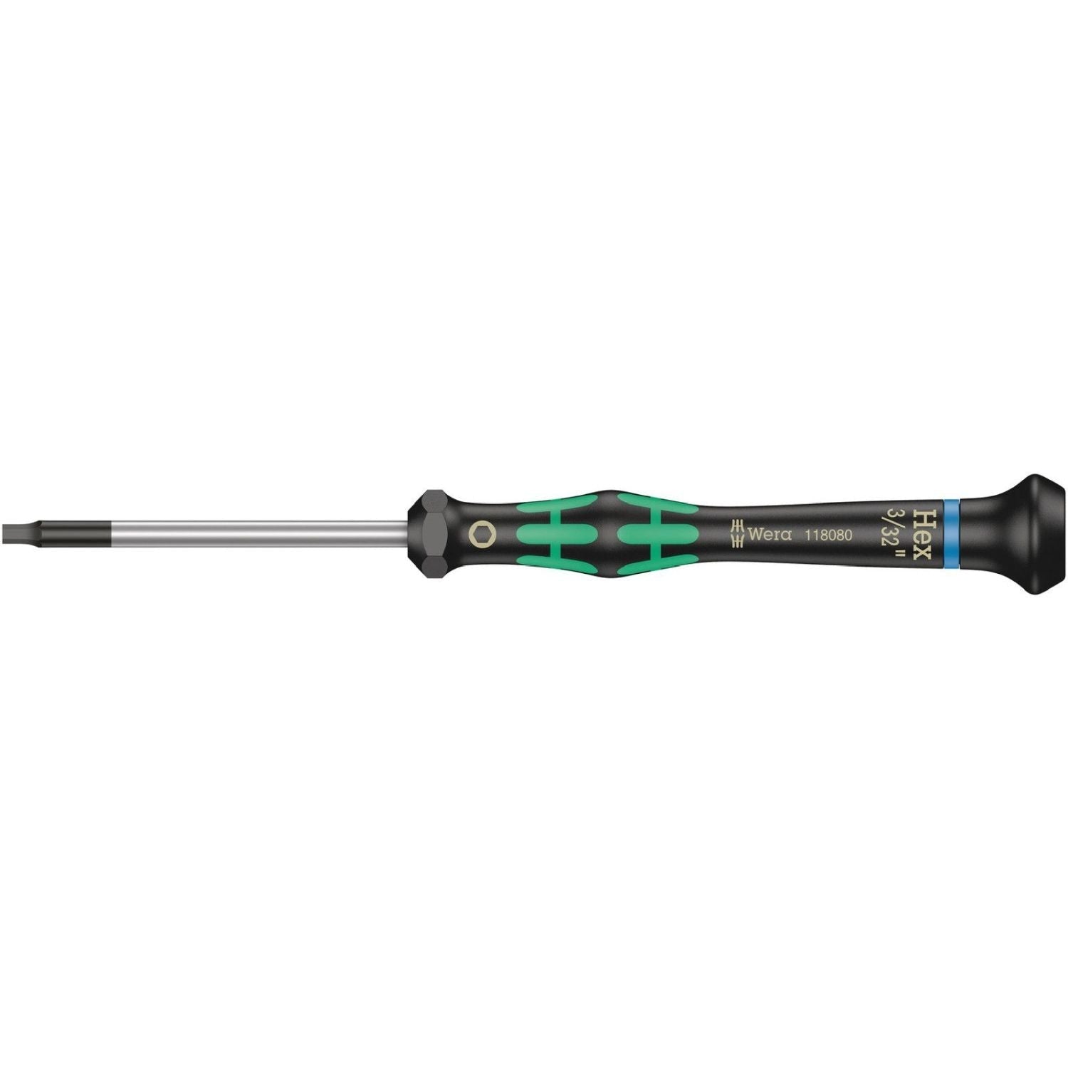 Wera 2054 Screwdriver For Hexagon Socket Screws For Electronic Applications, 3/32-in.x60-mm.