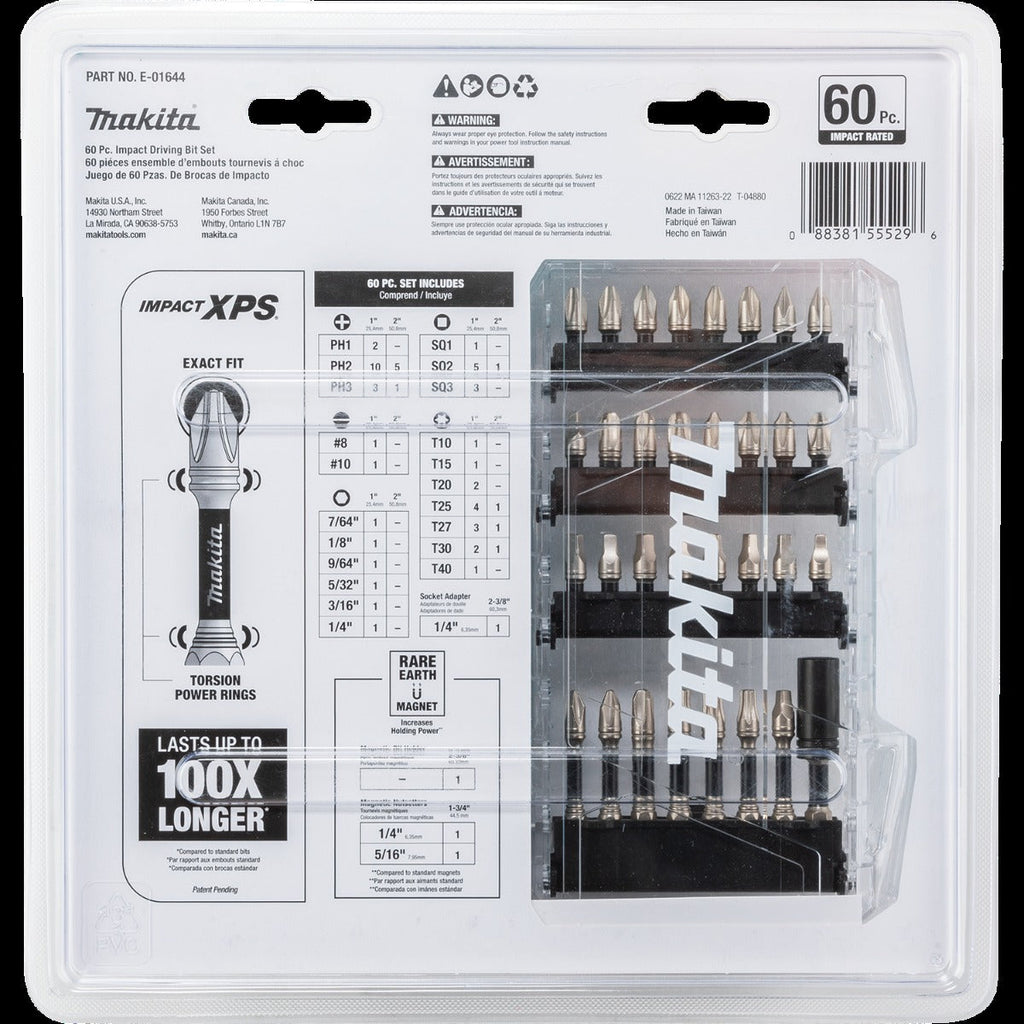 Makita E-01644 Impact XPS 60 Pc. Impact Bit Set