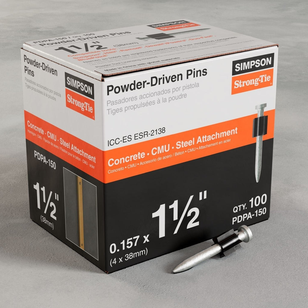 Simpson Strong-Tie PDPA-150 PDPA .157-in. x 1-1/2-in. Powder-Actuated Pin, 100-Pack
