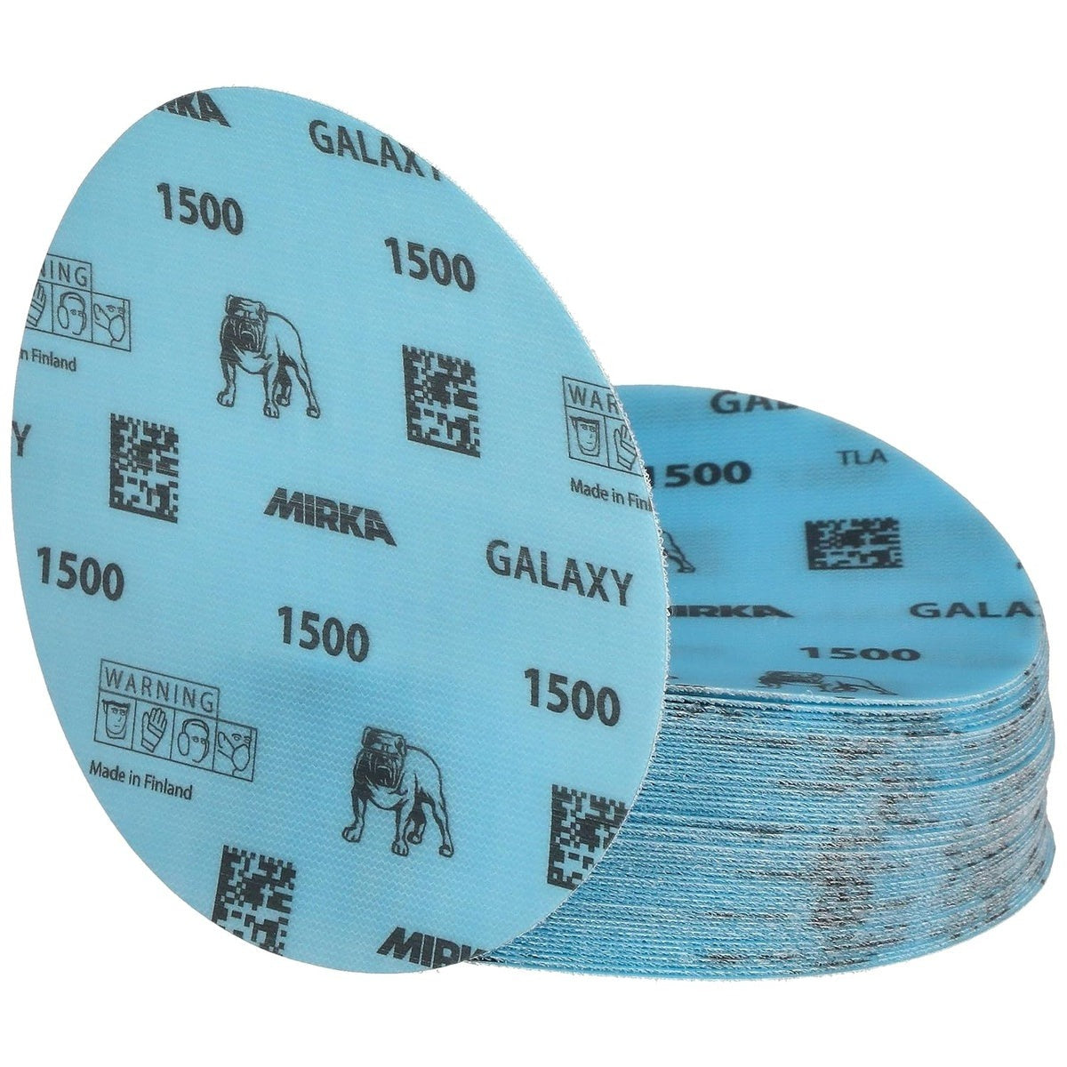 Mirka Galaxy 6-in. 1500 Grit Hook and Loop Sanding Discs, 50-Pack for Epoxy, Wood, and Metal (FY-622-1500)