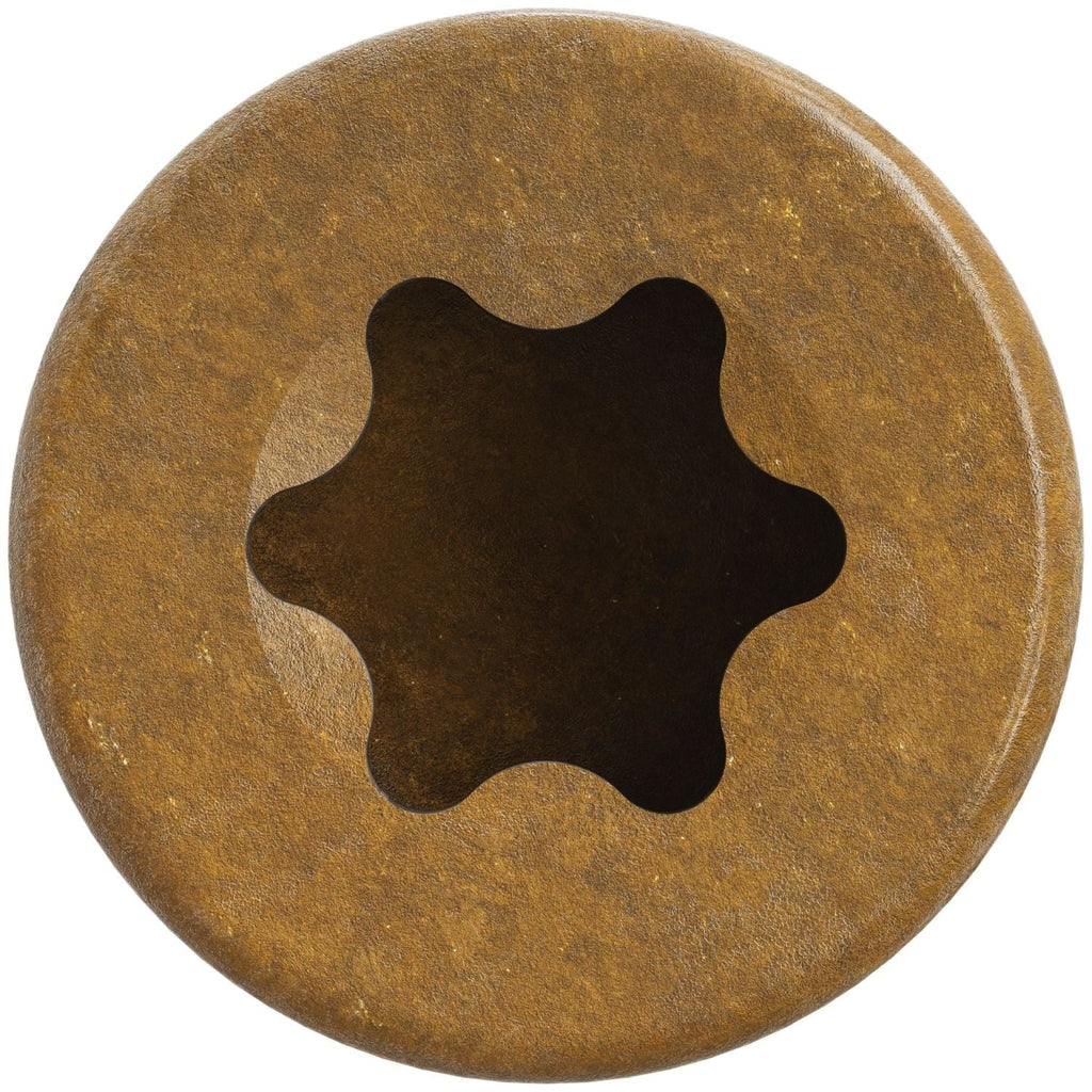 Simpson Strong-Tie FT07300R100 Finish Trim Screw, #7 x 3-in. T10, Trim-Head, Quik Guard, Tan, 100-Pack