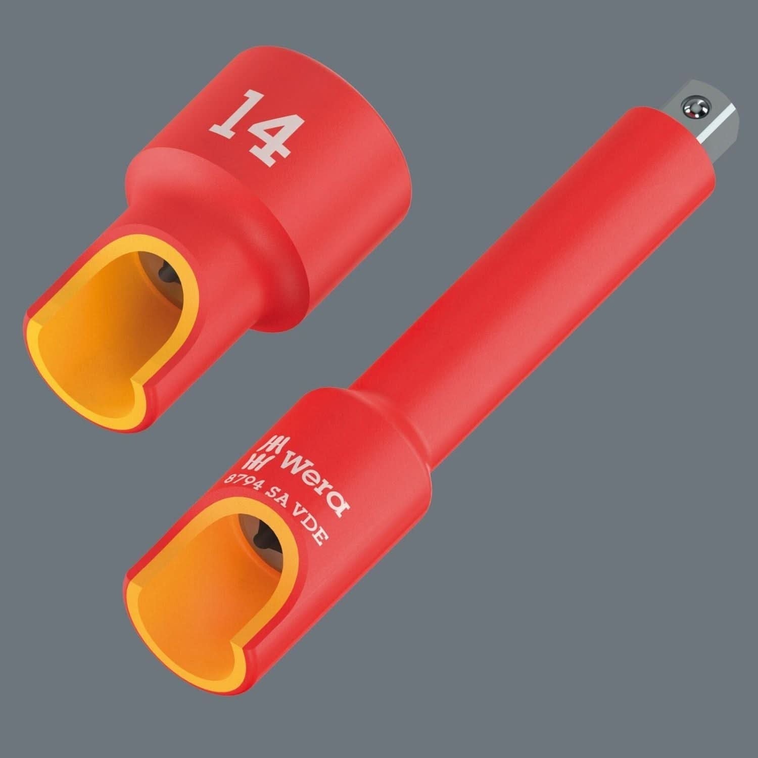 Wera 8790 A VDE Zyklop Socket, Insulated, With 1/4-in. Drive, 7x41-mm.