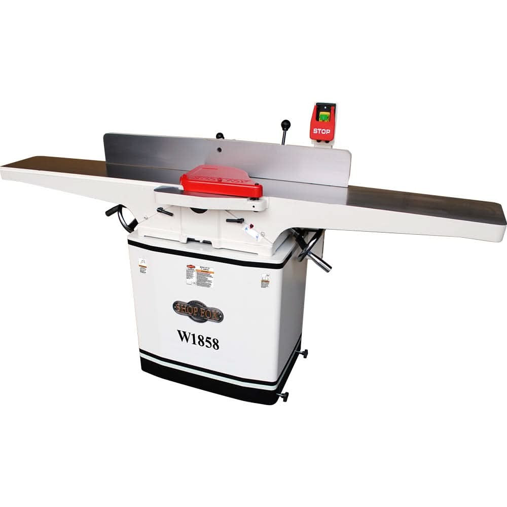 Shop Fox W1858 8-Inch x 72-Inch Dovetail Jointer with Helical Cutterhead & Mobile Base