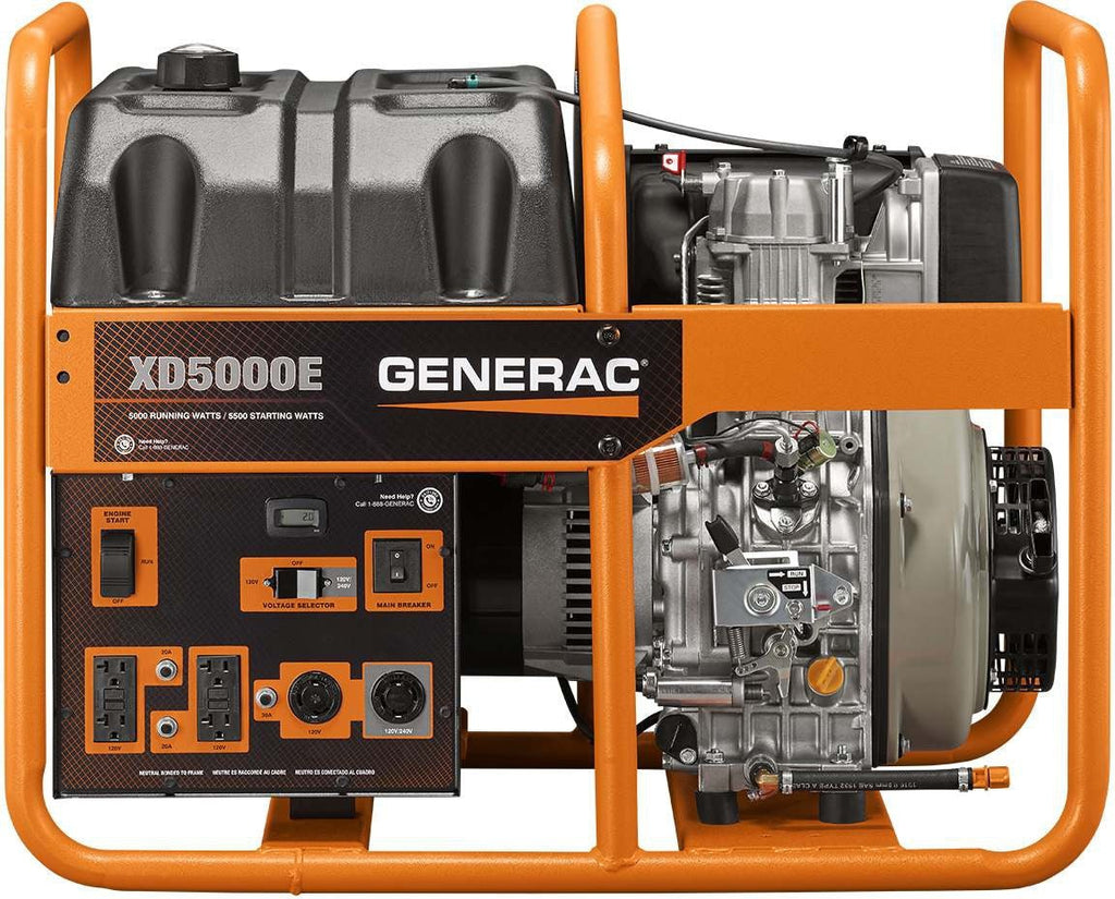 Generac 5000 Watt Electric Start Diesel Portable Generator, CARB (6864)