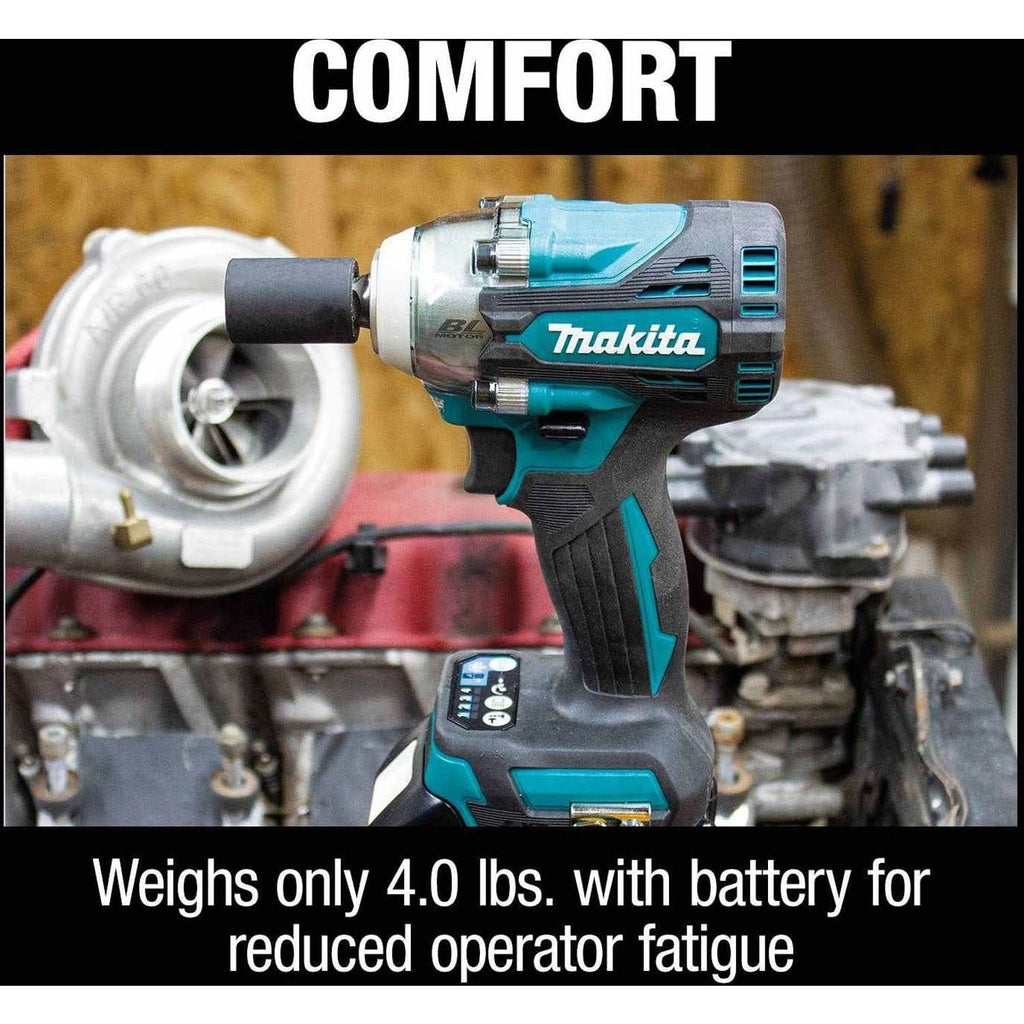 Makita XWT15T 18V LXT Lithium-Ion Brushless Cordless 4-Speed 1/2" Sq. Drive Impact Wrench Kit w/ Detent Anvil (5.0Ah)