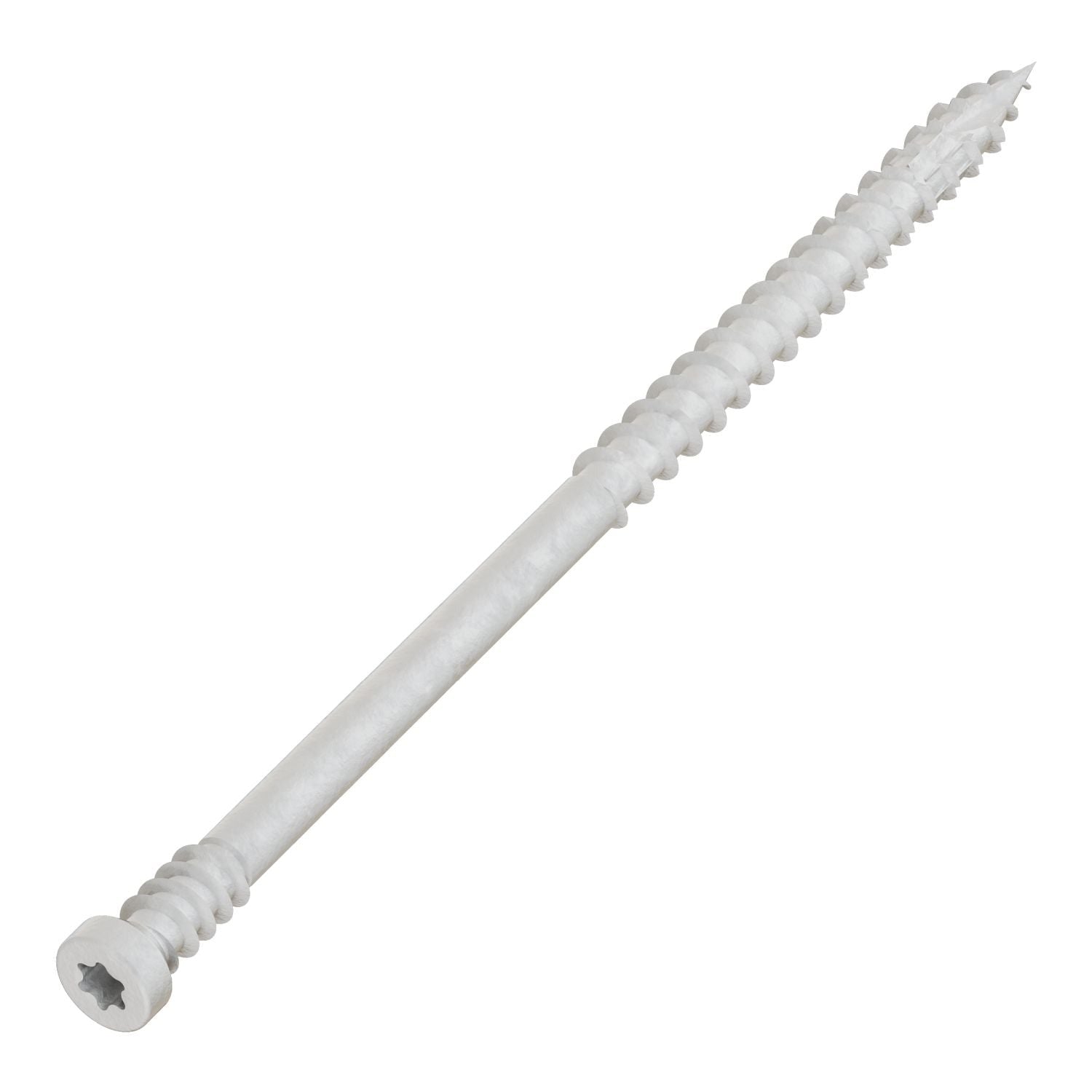 Simpson Strong-Tie FT07300R100W Finish Trim Screw, #7 x 3-in. T10, Trim-Head, Quik Guard, White, 100-Pack