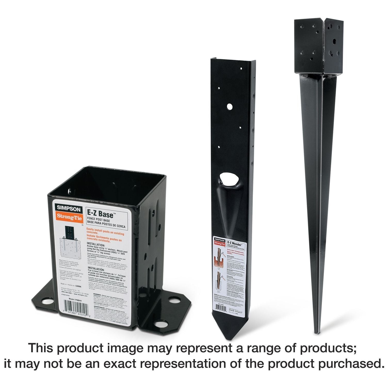 Simpson Strong-Tie FPBS44 E-Z Spike Black Powder-Coated Post-Base Spike for 4x4