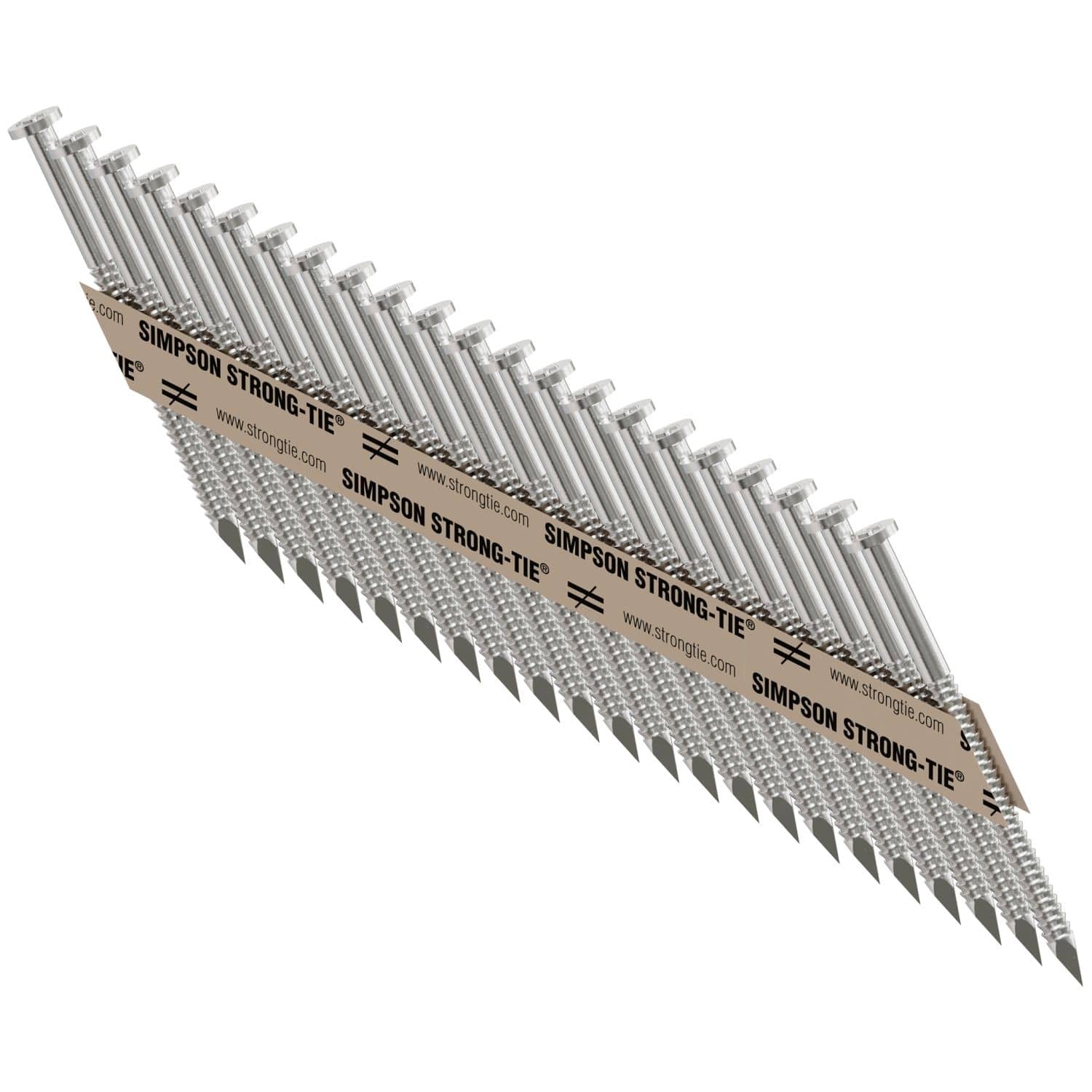 Simpson Strong-Tie T9A250MCN Strong-Drive 33° SCNR RING-SHANK CONNECTOR Nail, 2-1/2-in. x .148-in. Type 316, 1000-Pack