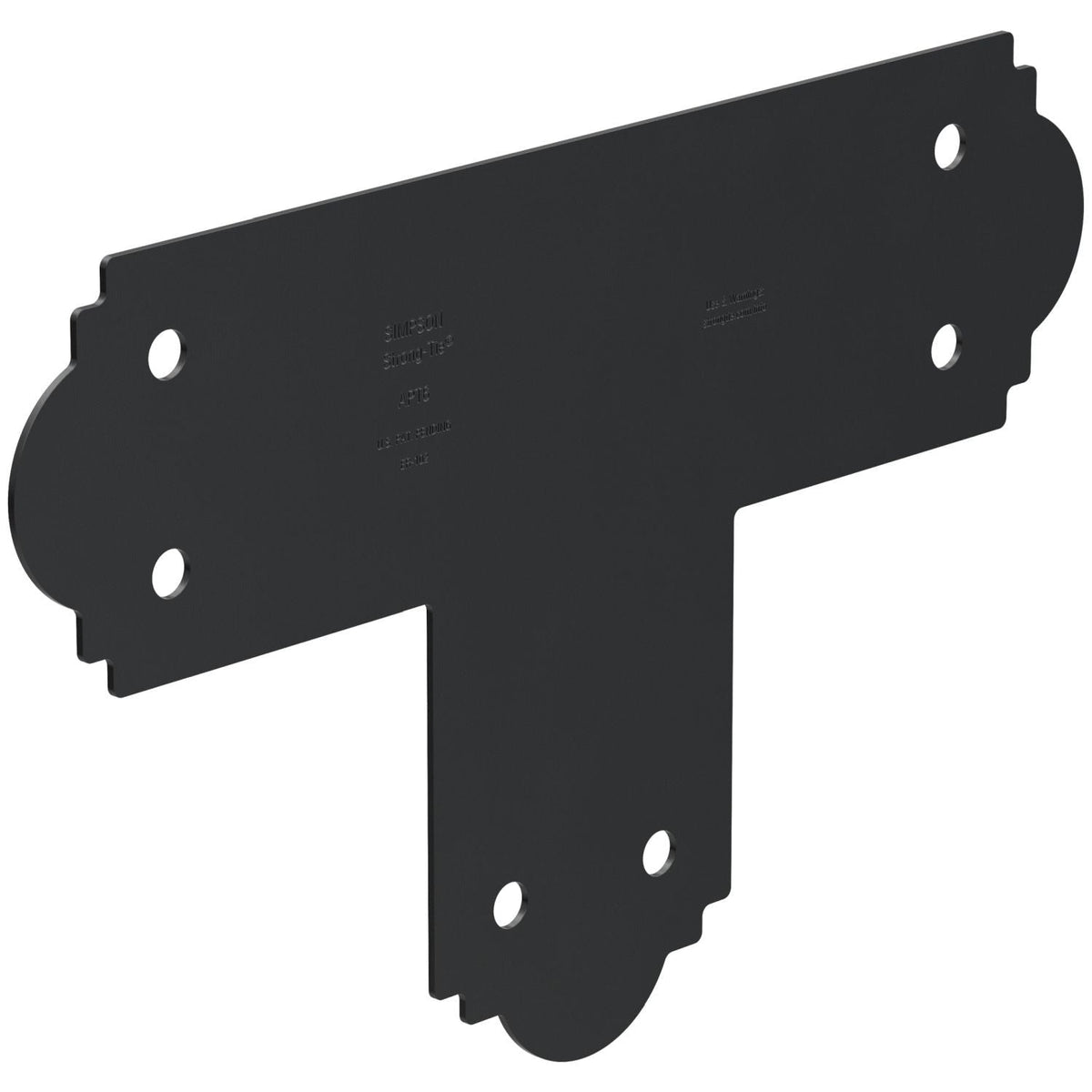 Simpson Strong-Tie APT6 Outdoor Accents Mission Collection ZMAX, Black Powder-Coated T Strap for 6x6