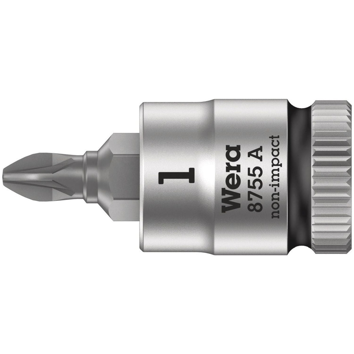 Wera 8755 A Pozidriv Zyklop Bit Socket, 1/4-in. Drive, Pz 1x28-mm.