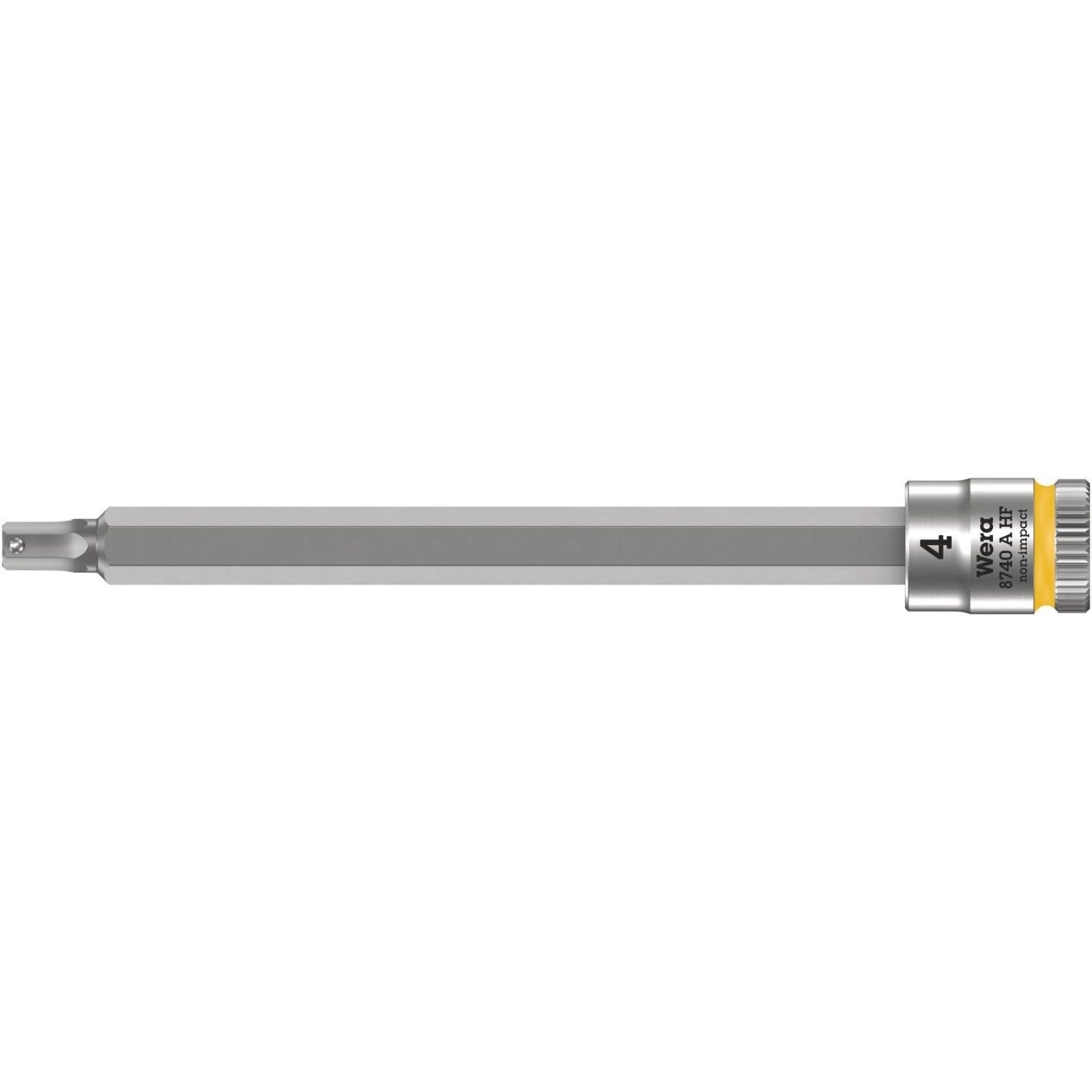 Wera 8740 A Hf Zyklop Bit Socket With Holding Function, 1/4-in. Drive, 4x100-mm.