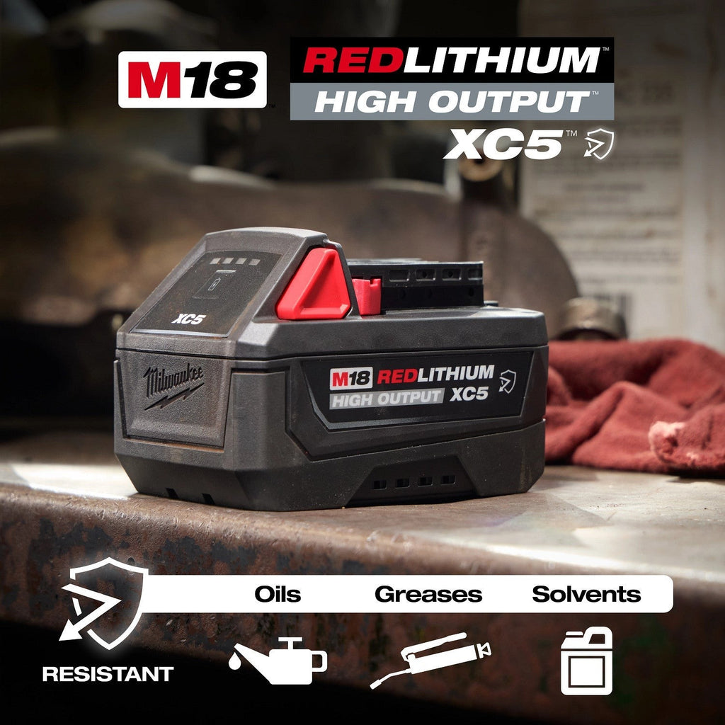 Milwaukee M18 REDLITHIUM HIGH OUTPUT XC5 5.0Ah Oil-Resistant Tabless Battery Pack (48-11-1855R)