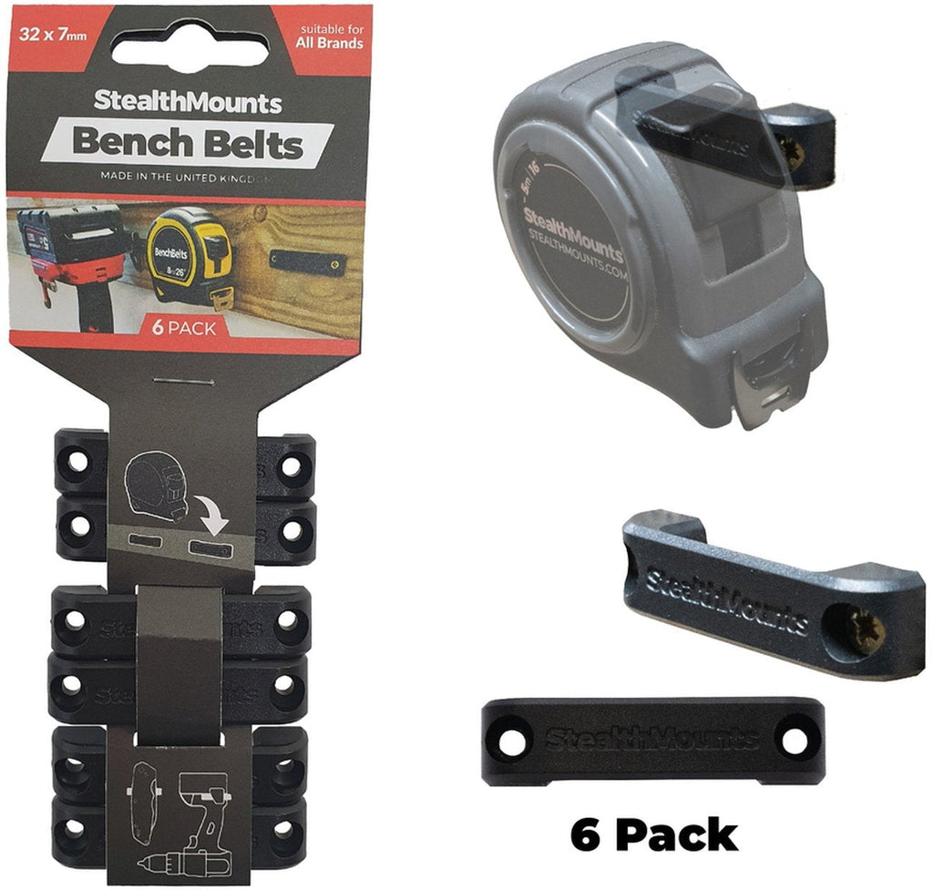 StealthMounts Bench Belts Black, 6-Pack