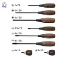 Vessel 3308EVA WOOD-COMPO Non-Slip Tang-Thru Screwdriver 8-Piece Set (3308EVA)