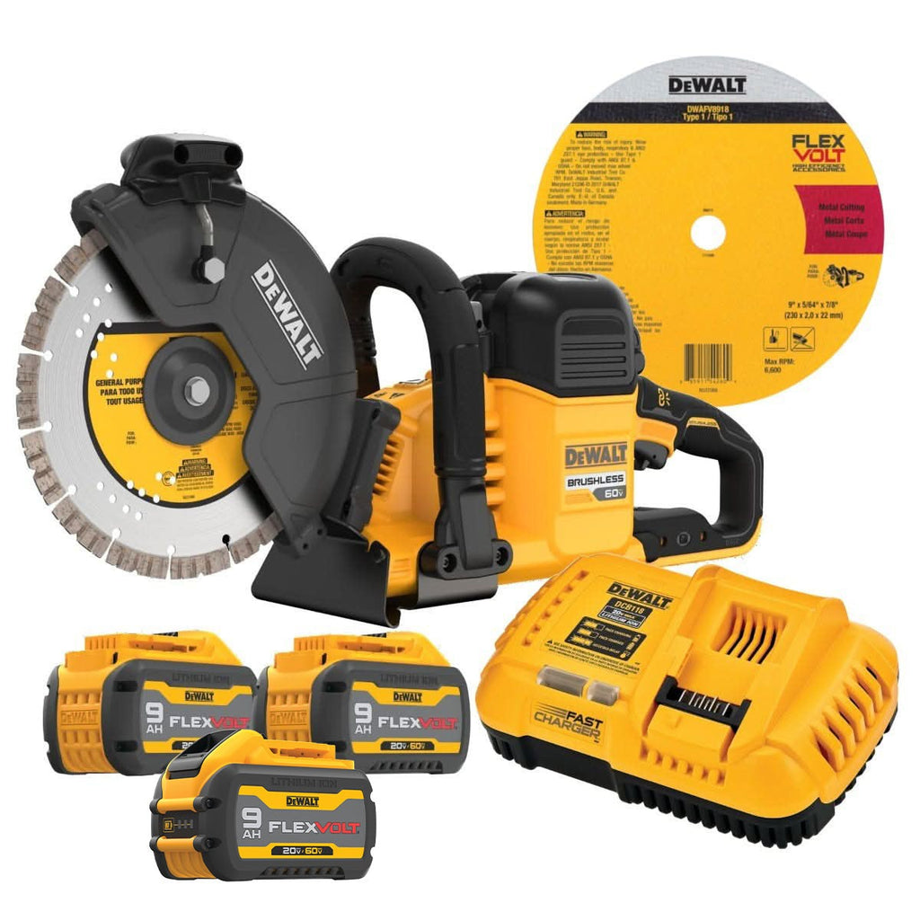 DeWalt FLEXVOLT 60V MAX Brushless 9-in. Cut-off Saw 9.0Ah Kit + Bonus 9.0Ah Battery