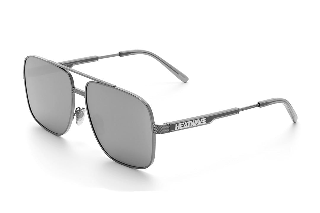 Heat Wave Nimitz Gun Metal Frame SILVER Lens Sunglasses