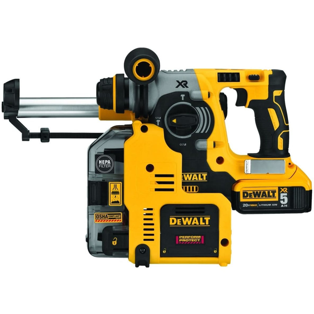DeWalt DCH273P2DHO 20V Max XR Brushless 1" L-Shape SDS Plus Rotary Hammer Kit w/ Dust Extractor
