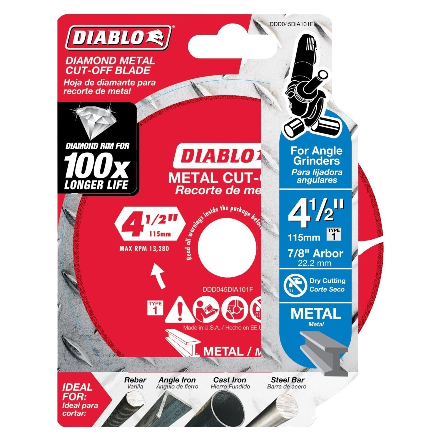 Diablo DDD045DIA101F 4-1/2 Inch Diamond Metal Cut-Off Blade