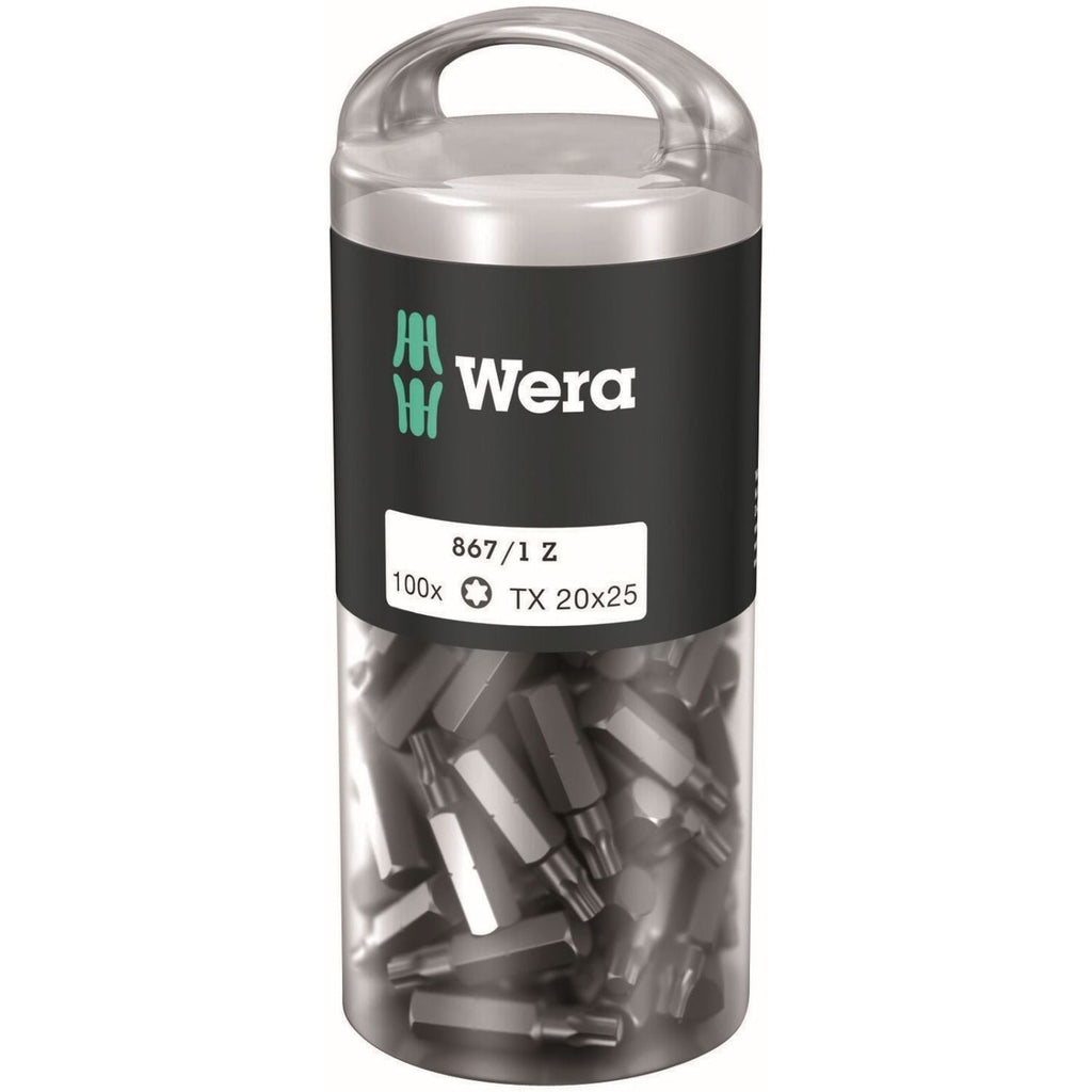 Wera 867/1 Torx Diy 100, Torx 20x25-mm., 100-Pieces