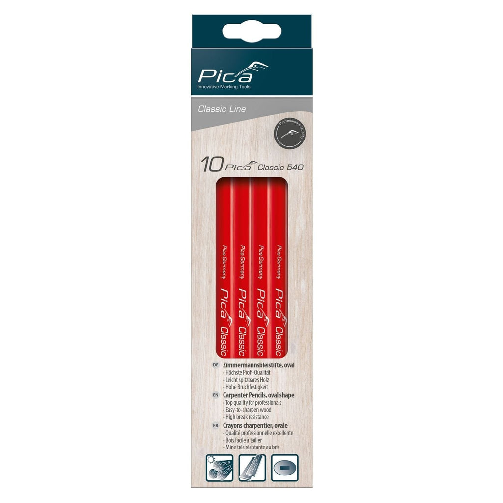 Pica 540/24-10 Red Carpenter Pencil, 10-Pack