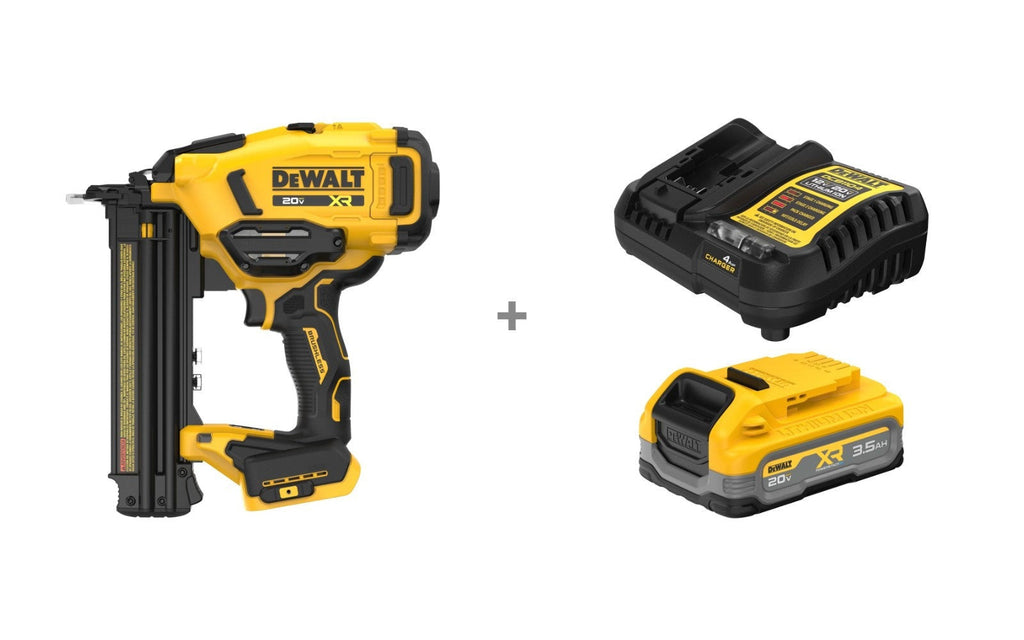 DeWALT DCN210B 20V MAX XR 18Ga Brad Nailer w/ (1) 3.5Ah POWERSTACK Battery & Charger