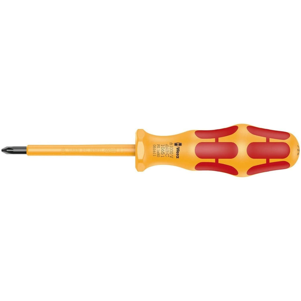 Wera 1065 I Pz Vde-insulated Kraftform Phillips-Head Screwdriver, Pz 1x80-mm.