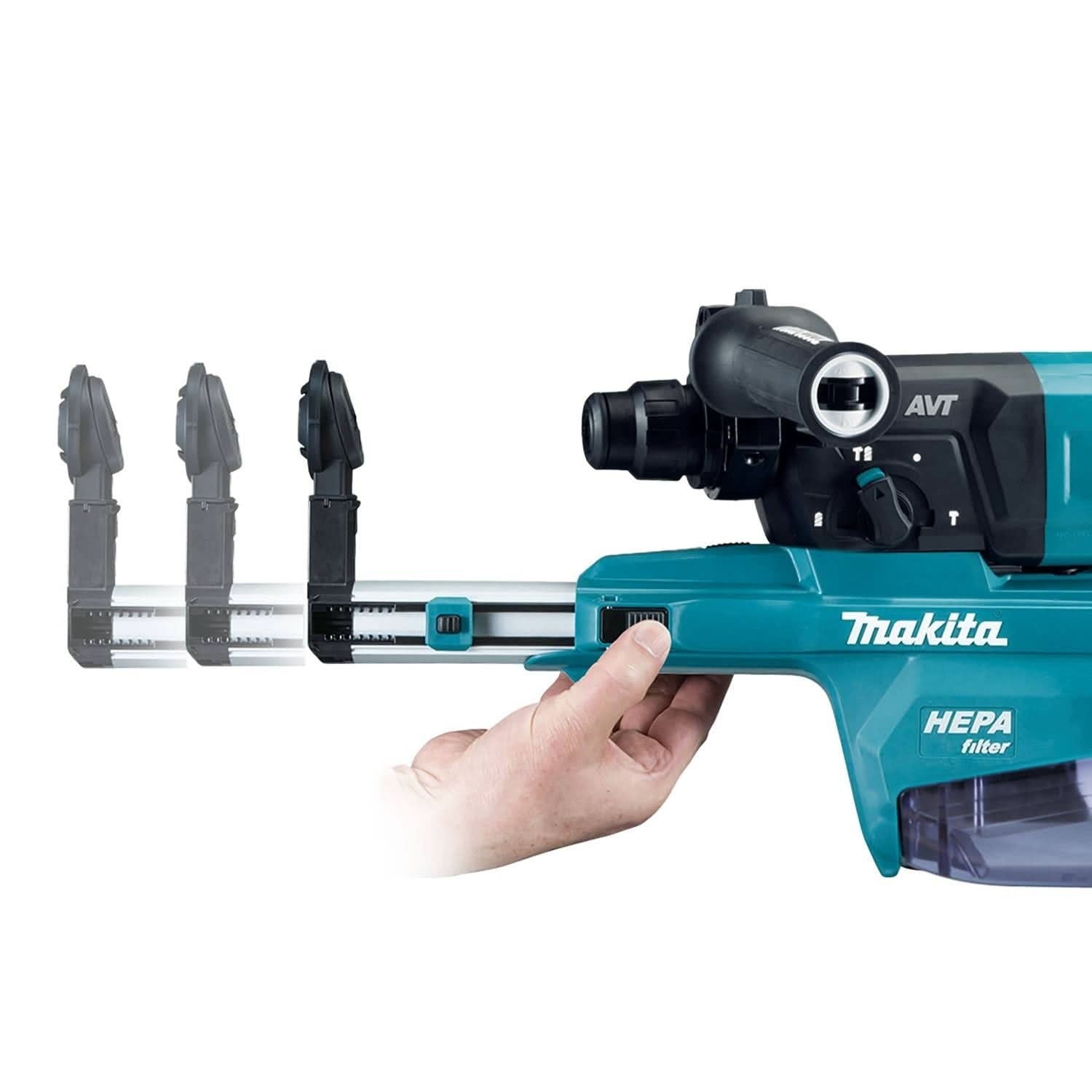 Makita GRH07ZW 40V max XGT Brushless 1-1/8" SDS-PLUS AVT Rotary Hammer (D-Handle) w/ Dust Extractor, AFT, AWS Capable, Tool Only
