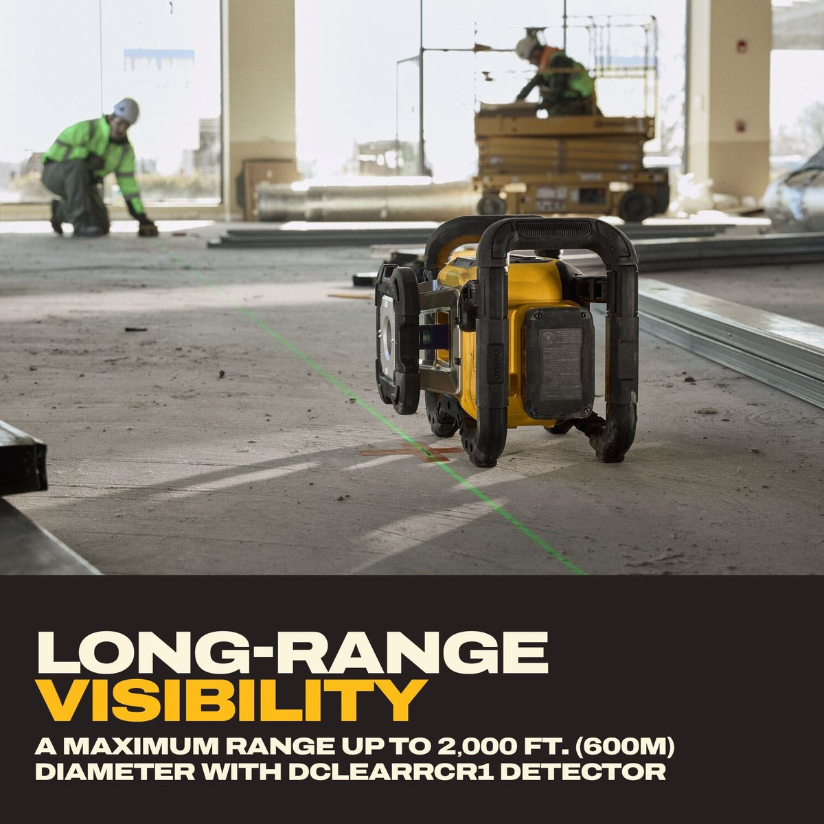 DEWALT 20V MAX XR Green Rotary Laser Framer Powerstack 1.7Ah Kit (DCLE35121GE1F)