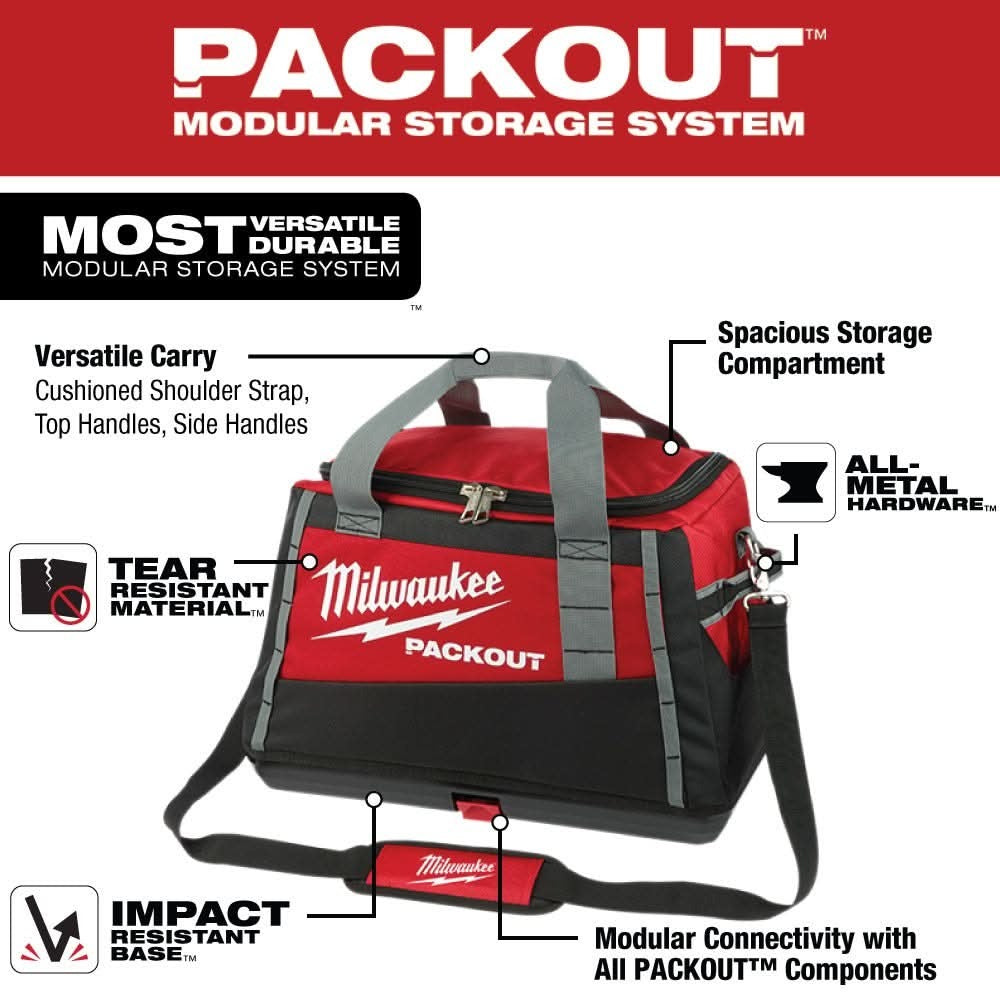 Milwaukee 48-22-8322 20" PACKOUT Tool Bag & 48-22-8395B PACKOUT 18oz Insulated Bottle with Sip Lid