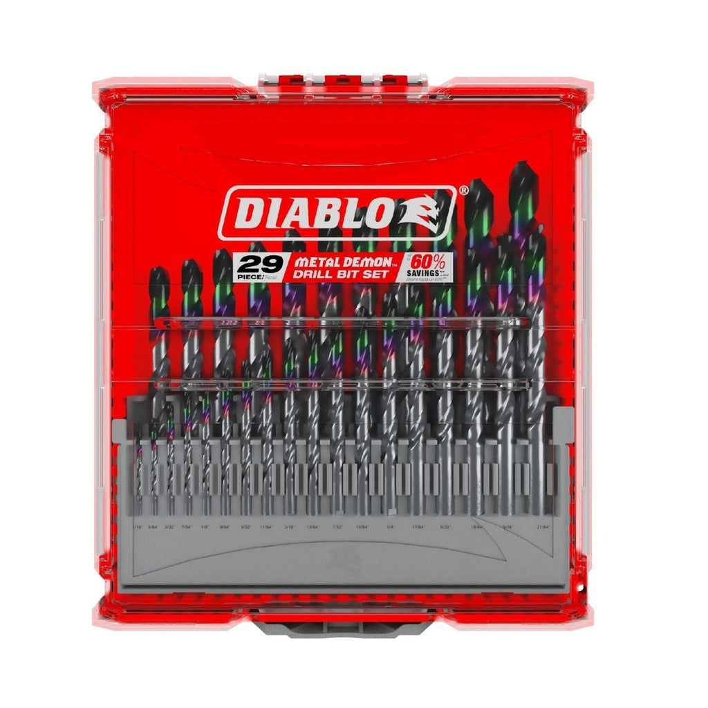 Diablo DMD-S29 Metal Demon Drill Bits Set for Mild, Hardened and Stainless Steels, 29-Piece
