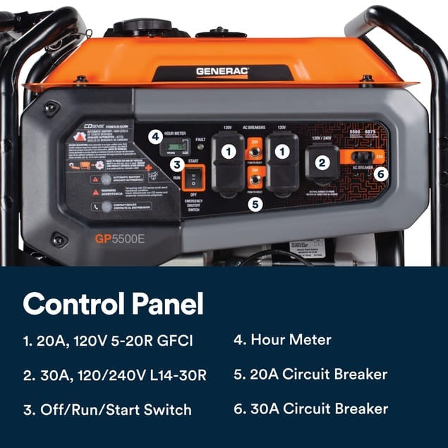 Generac 5500W Portable Generator With COsense (8150)