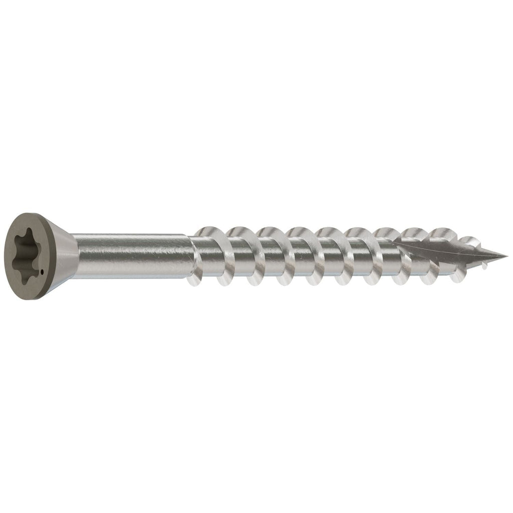 Simpson Strong-Tie T07162FT70GR Trim-Head Screw, 6-Lobe Drive, #7 x 1-5/8-in. T-15 Type 316, Gray, 70-Pack