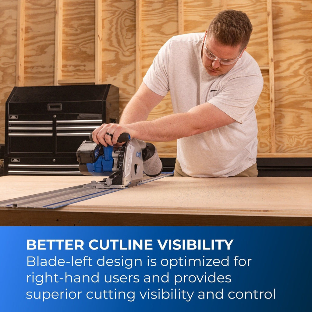 Kreg 20V Ionic Drive 6-1/2-in. Cordless Plunge-Cut Track Saw, Tool Only (KPTPS100A)