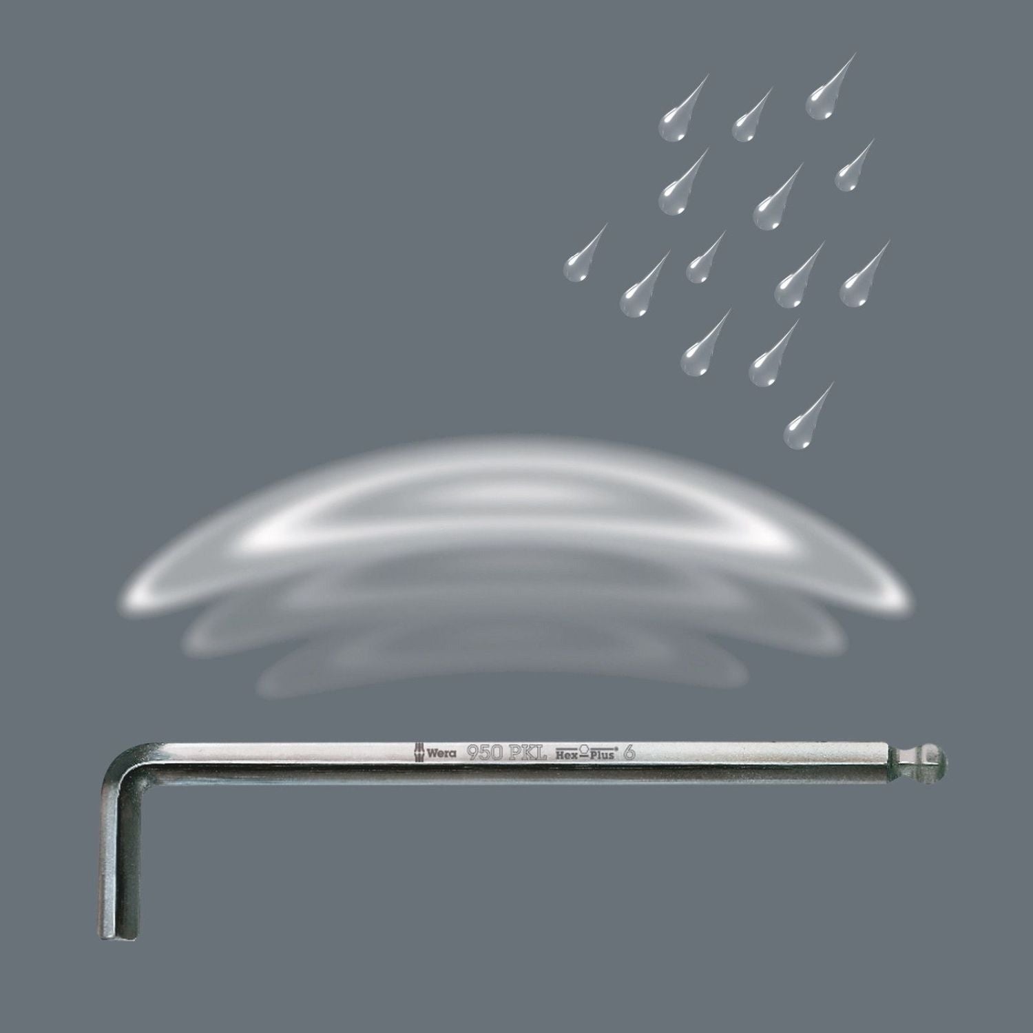 Wera 950/9 Hex-Plus 8 L-Key Set, Metric, Chrome-Plated, 10-Pieces