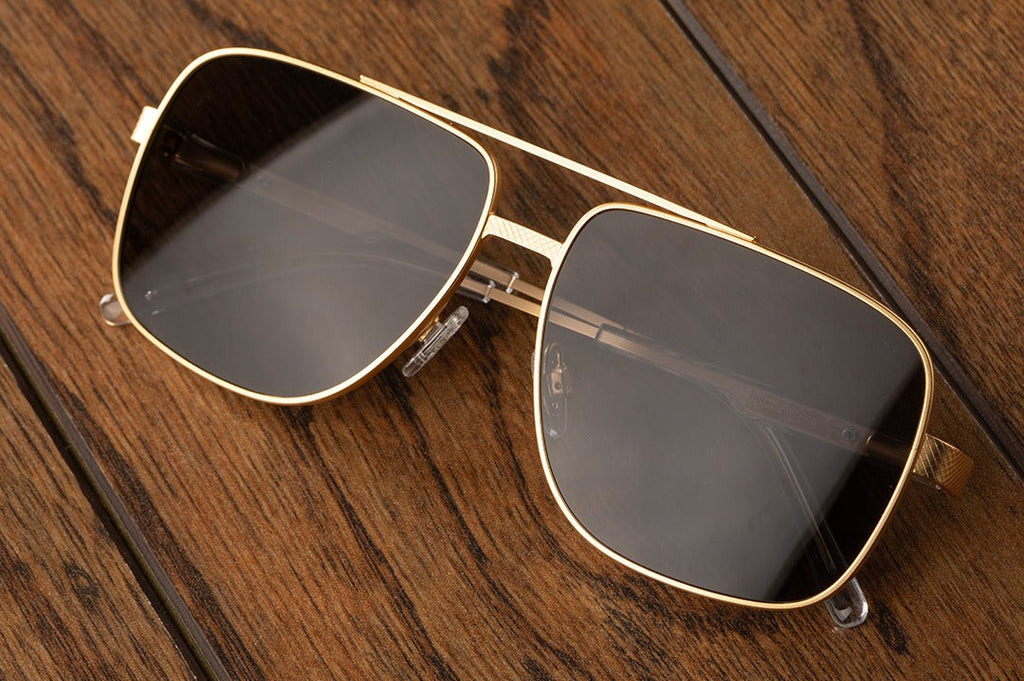 Heat Wave Nimitz Gold Frame Black Lens Sunglasses