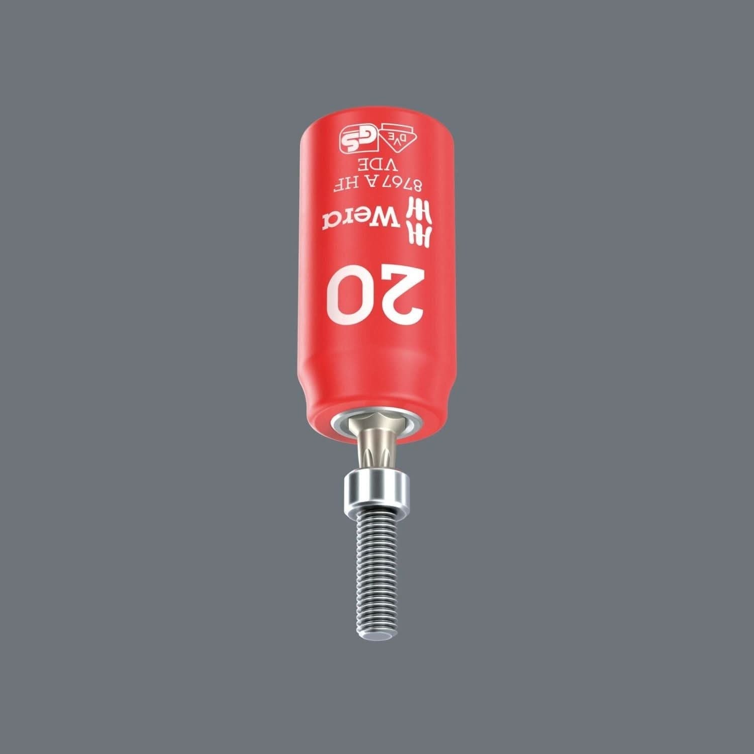 Wera 8767 A VDE Hf Torx Zyklop Bit Socket, Insulated, With 1/4-in. Drive, With Holding Function, Torx 15x36-mm.