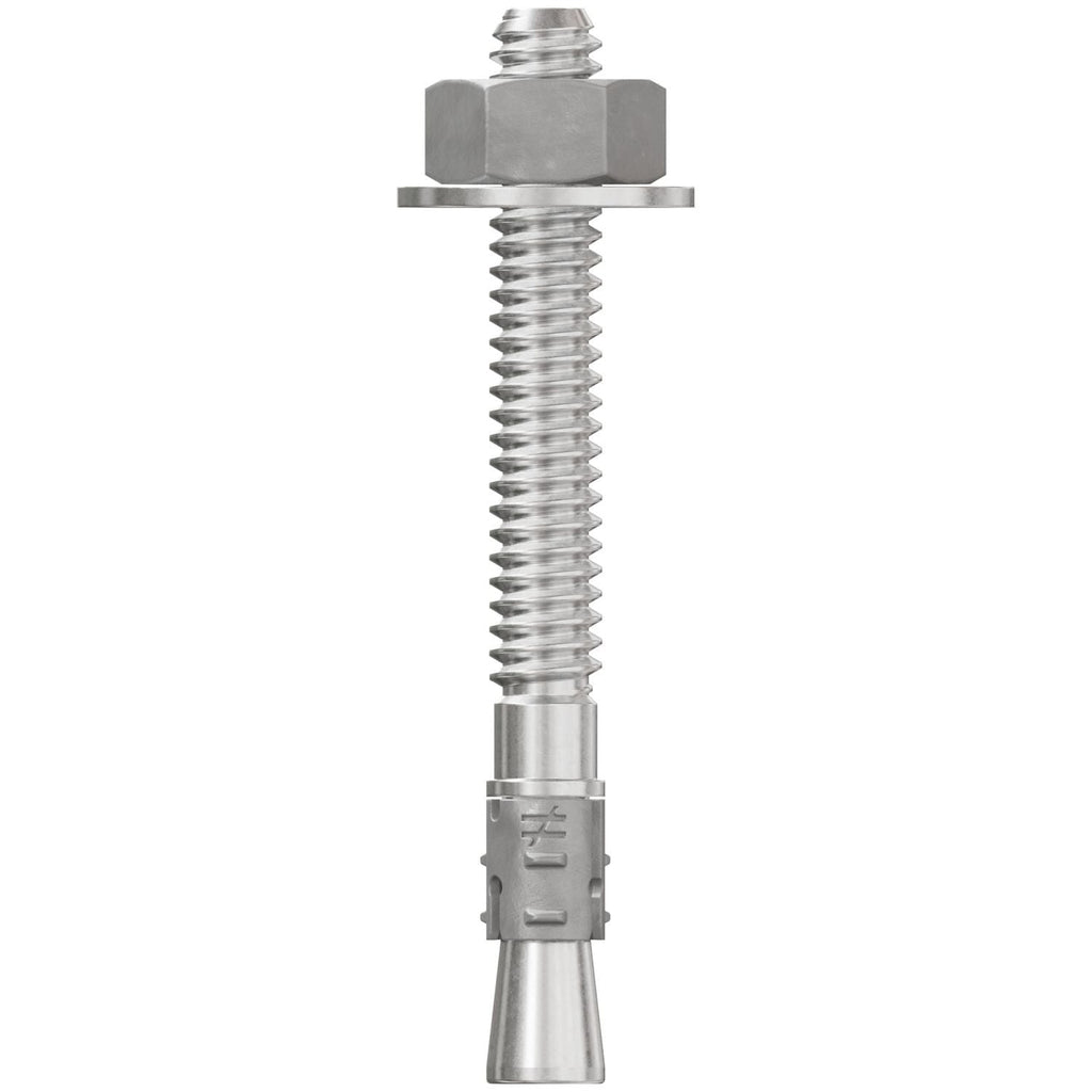 Simpson Strong-Tie STB2-25214S6F100 Strong-Bolt 2, 1/4-in. x 2-1/4-in. Type 316 Stainless-Steel Wedge Anchor, Fully Assembled, 100-Pack